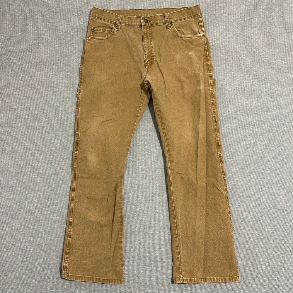 Genuine Dickies Carpenter Pants Duck Canvas Workwear Brown Mens Size 33x30